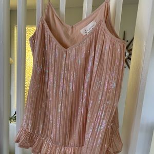 Anthropologie US size 14 EUC sparkle pink tank